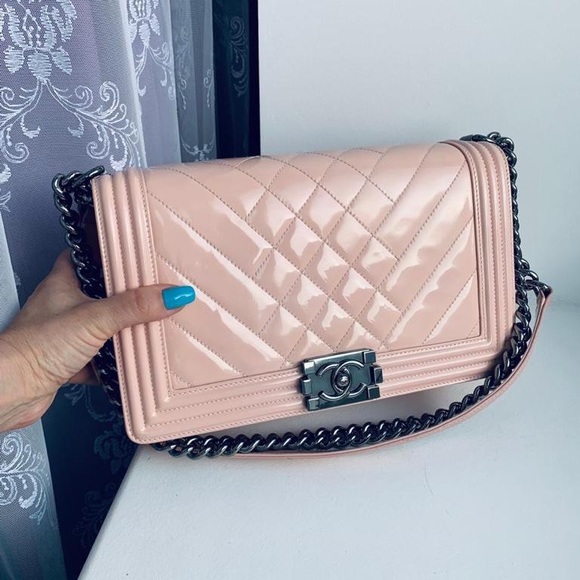 CHANEL Handbags - SOLD.Chanel New Medium Patent Leather Le Boy